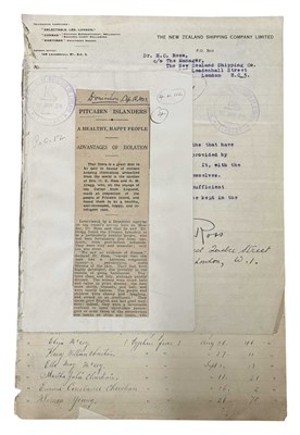Lot 1442 - MUTINY ON THE BOUNTY. PITCAIRN ISLAND DEATHS...