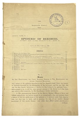 Lot 1453 - JAPAN Epidemic of beriberi. (Occurring among...