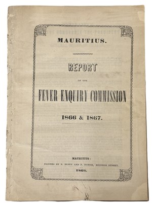 Lot 1456 - MAURITIUS. Report of the Fever Enquiry...