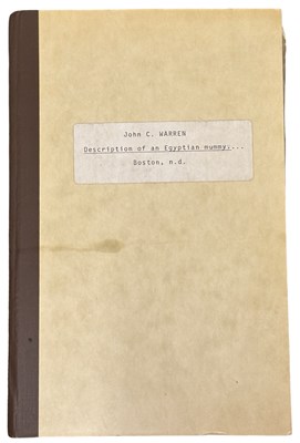 Lot 1350 - Description of an Egyptian Mummy, presented to...