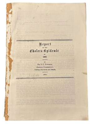 Lot 1425 - INDIA CHOLERA EPIDEMIC WITH MAPS. Report on...