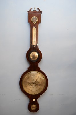 Lot 170 - Large 19th century mahogany cased barometer...