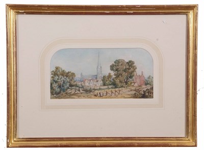 Lot 640 - J J Cotman (1814-1878), Norwich view,...