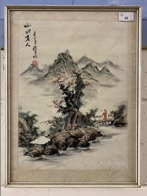 Lot 748 - Japanese, Early 20th Century mountain scene,...