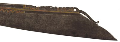 Lot 60 - Borneo Dayak Mandau sword with bone carved...