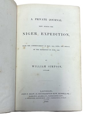 Lot 18 - WILLIAM SIMPSON: A PRIVATE JOURNAL KEPT DURING...
