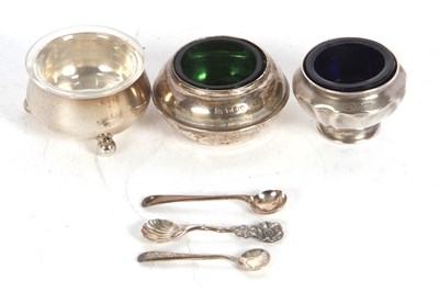 Lot 193 - Mixed Lot:  Three silver open salts with...