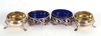 Lot 195 - Mixed Lot: A pair of oval shaped pierced salts...