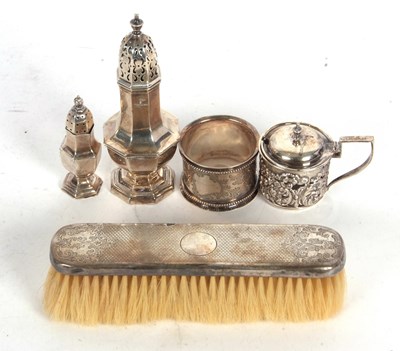 Lot 200 - Mixed Lot: An Edwardian silver octagonal...