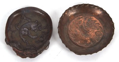 Lot 208 - Mixed Lot: An Antimony dish decorated with a...