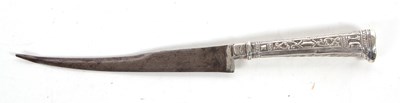 Lot 45 - An antique Persian silver handled knife with...