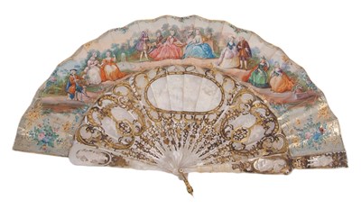 Lot 214 - An antique pleated French fan, circa 1860, it...