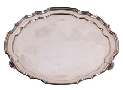Lot 141 - An Elizabeth II silver salver having a plain...