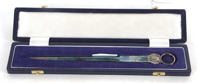 Lot 232 - An Elizabeth II silver paper knife in the form...