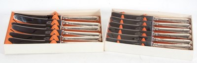 Lot 246 - A boxed set of six silver handled table knives,...