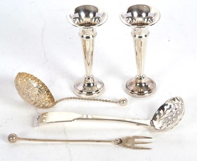 Lot 218 - Mixed Lot: A pair of small Elizabeth II silver...