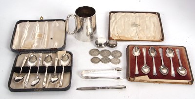 Lot 262 - Mixed Lot: An Edwardian silver mug of plain...