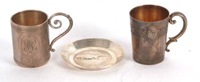 Lot 272 - Mixed Lot: Two German white metal christening...