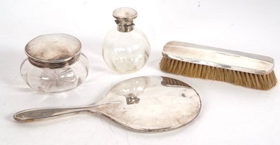 Lot 276 - A group of silver mounted dressing table wares...