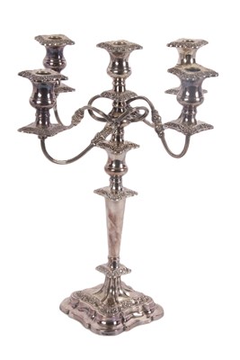 Lot 266 - A Sheffield silver plated five light, four...