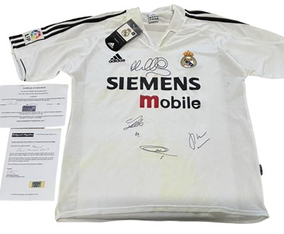 Lot 159 - A Real Madrid football shirt, bearing the...