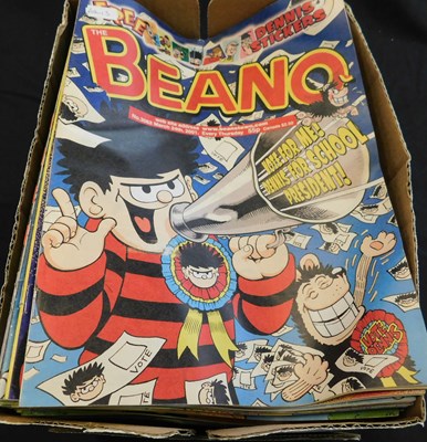 Lot 98 - Two boxes: good quantity Beano comic 1995-96,...