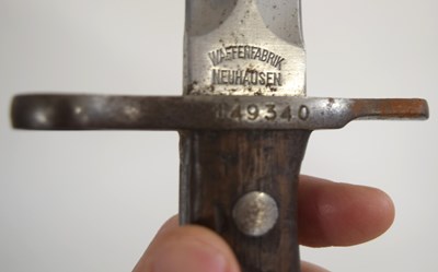 Lot 75 - 20th century Swiss Schmidt Rubin M1918 bayonet...
