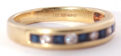 Lot 26 - Diamond and sapphire half hoop ring, alternate...