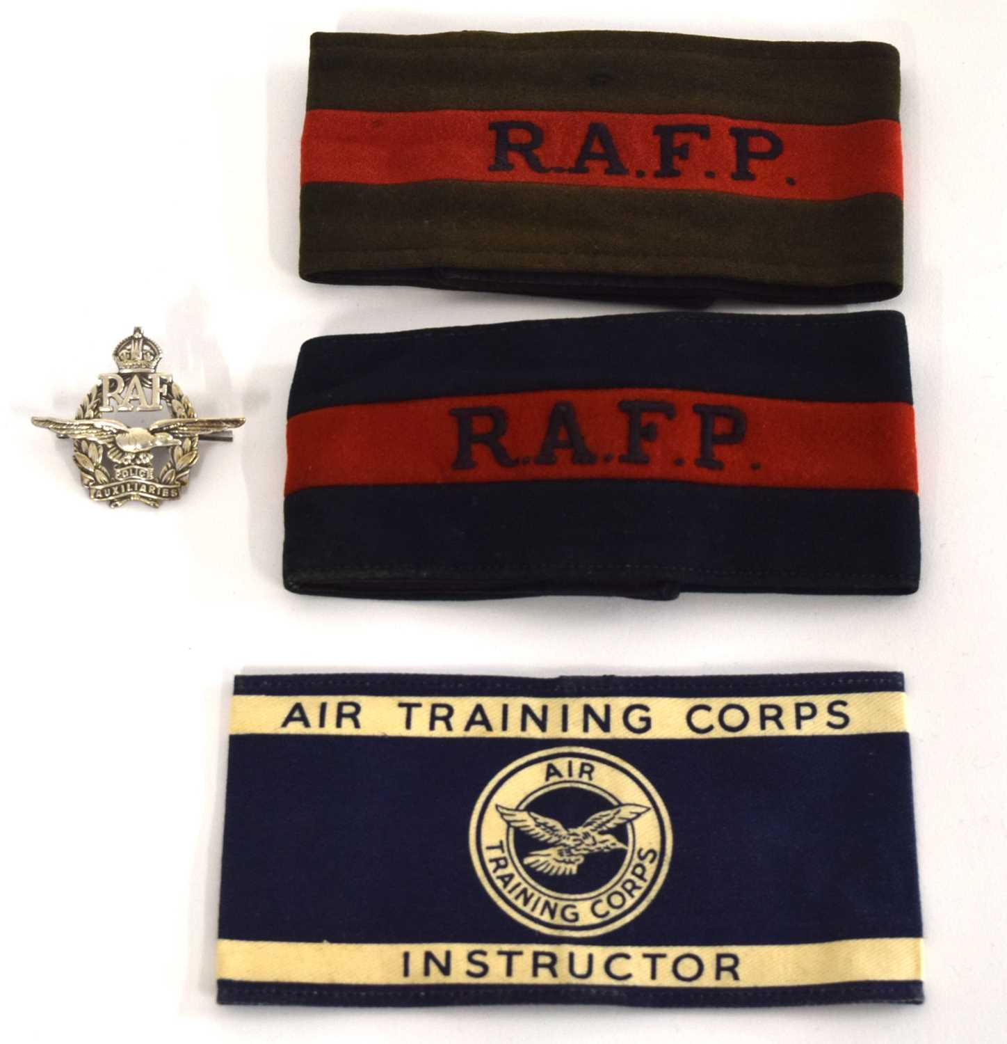 Lot 56 - Two cloth Royal Airforce Police armbands /...