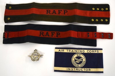 Lot 56 - Two cloth Royal Airforce Police armbands /...