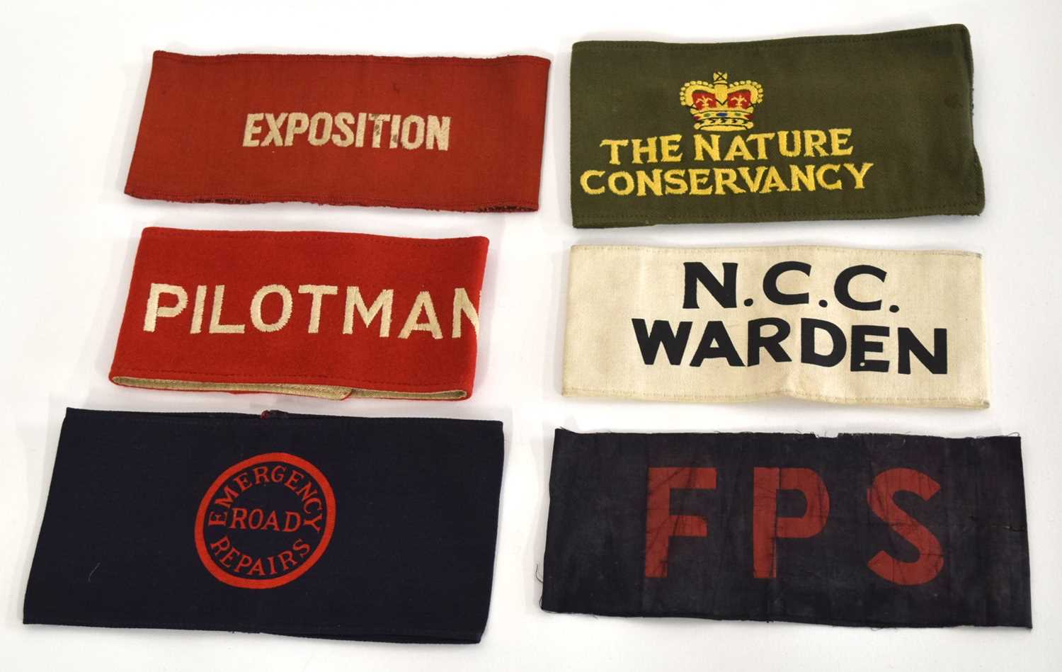 Lot 57 - Quantity of six armbands to include N.C.C...