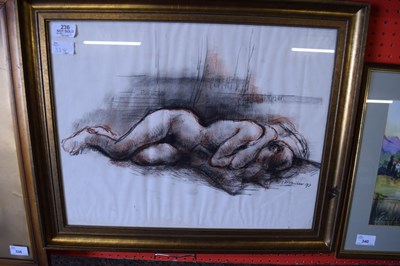 Lot 338 - Michael D'Aguilar, Sleeping nude, crayon...