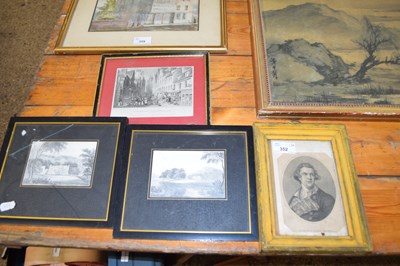 Lot 352 - MIXED LOT: TWO SMALL PENCIL STUDIES OF COUNTRY...