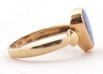 Lot 38 - A 14ct opal doublet ring, the asymetric opal...