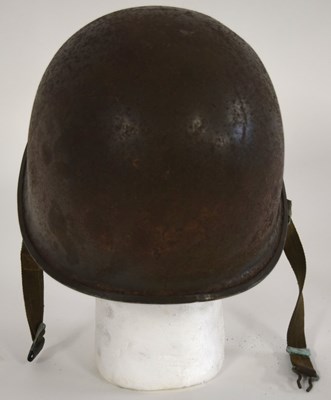 Lot 95 - Second World War American M1 steel helmet with...