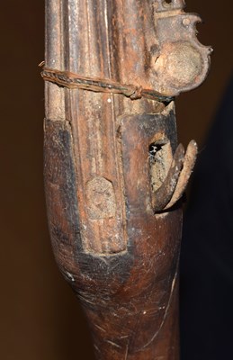 Lot 92 - North African matchlock Jezail Camel gun with...