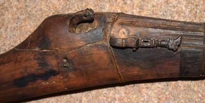 Lot 92 - North African matchlock Jezail Camel gun with...