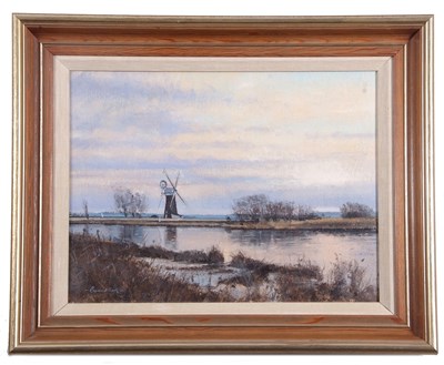 Lot 429 - Raymond Leech RSMA (b.1949) View over Thurne...