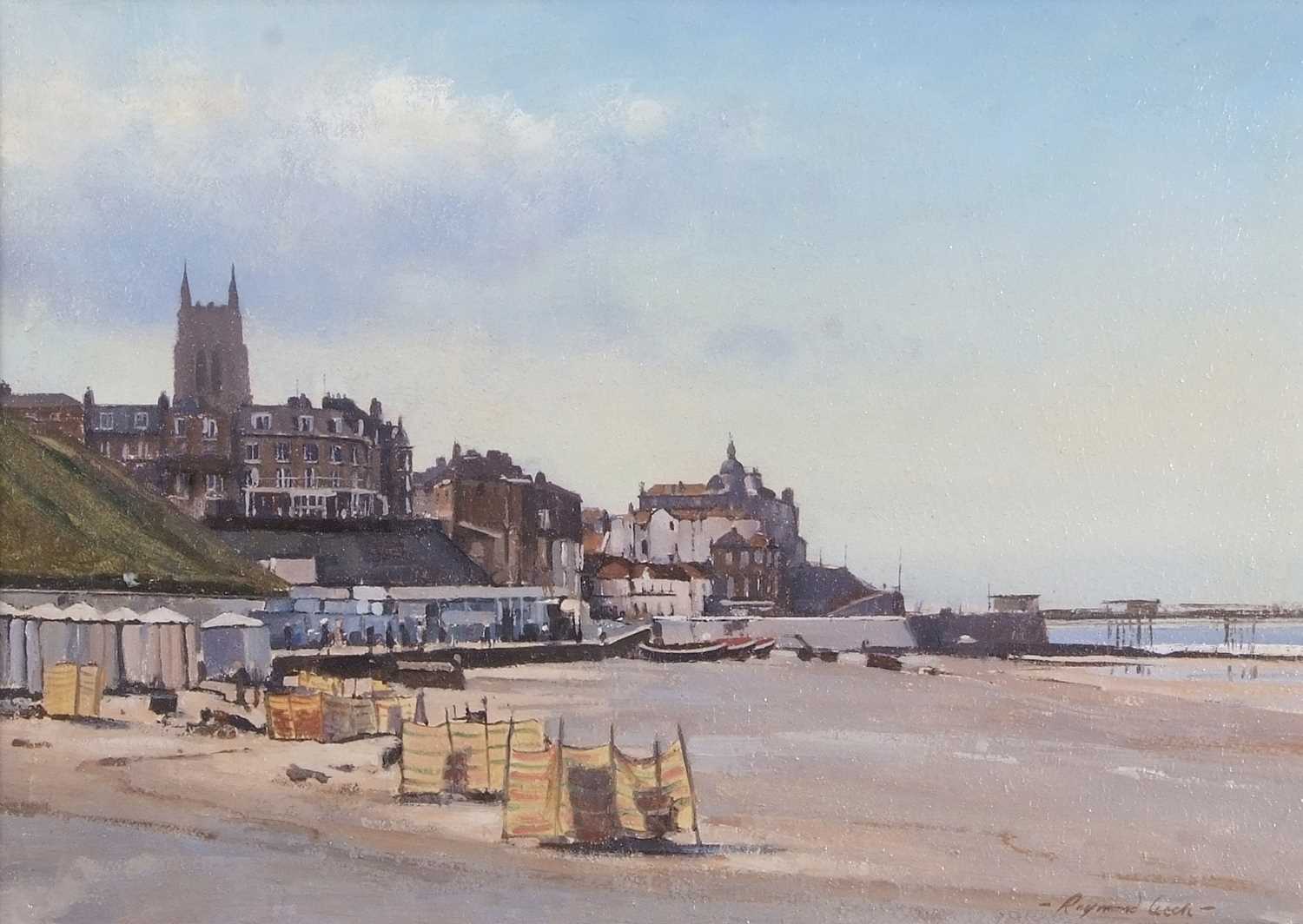 Lot 413 - Raymond Leech RSMA (b.1949), Cromer beach, oil...