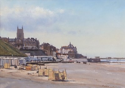 Lot 413 - Raymond Leech RSMA (b.1949), Cromer beach, oil...