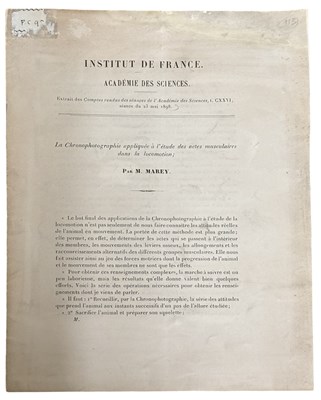 Lot 1472 - Étienne-Jules Marey. La chronophotographie...