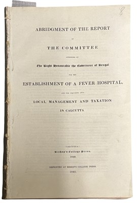 Lot 1470 - INDIA, CALCUTTA. 3 Vol. Report of the...