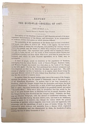 Lot 1471 - INDIA. Report on the Hardware Cholera of 1867....