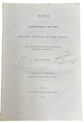 Lot 1468 - INDIA. Malaria. Notes on the application of...