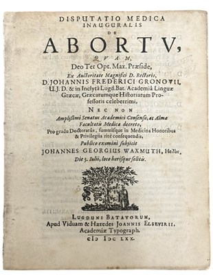 Lot 1476 - Medical. FEMALE HEALTH. These on Abortion....