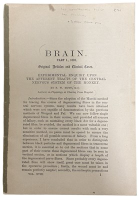 Lot 1479 - BRAIN. Experimental enquiry upon the afferent...