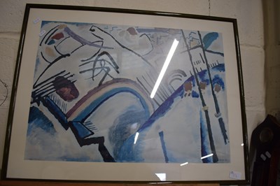 Lot 39 - AFTER WASSILY KANDINSKY COLOURED PRINT, F/G
