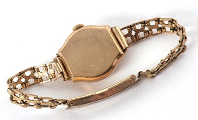 Lot 209 - A lady's JW Benson 9ct cased wristwatch, on...