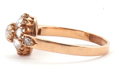 Lot 43 - A diamond cluster ring, set with rose cut...