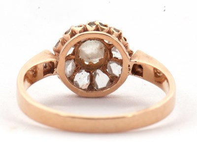 Lot 43 - A diamond cluster ring, set with rose cut...